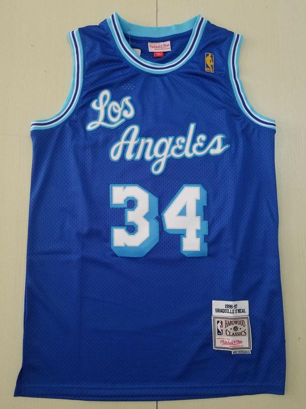 Shaquille O'Neal Los Angeles Lakers Blue 9697 Throwback Jersey