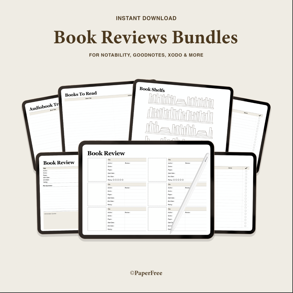 Digital Book Reviews For GoodNotes / Notability / Printables PDF