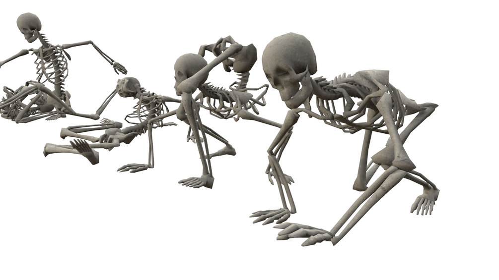 Skeleton Random Poses Low-poly 3D model