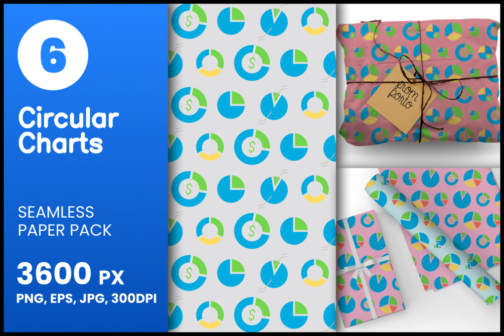 Circular Charts 6 Seamless Patterns