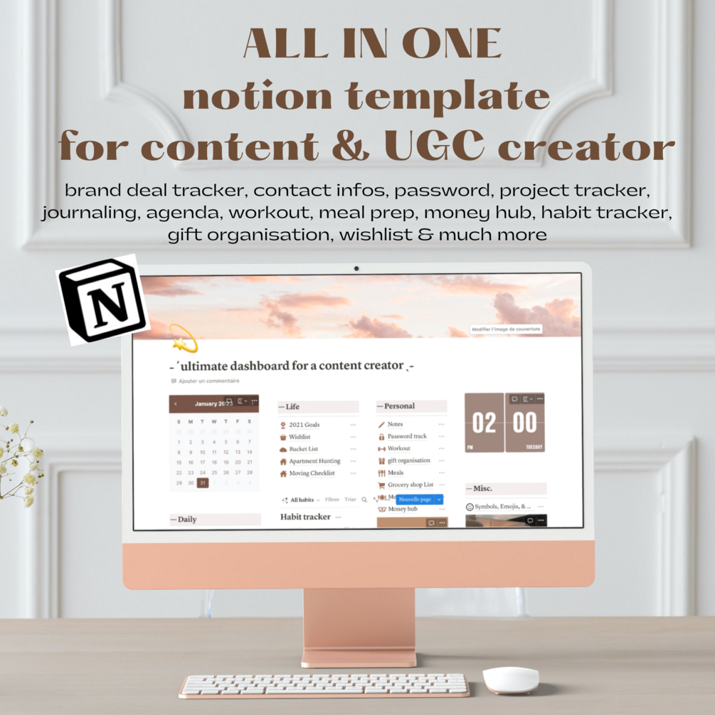 Content creator & UGC notion template