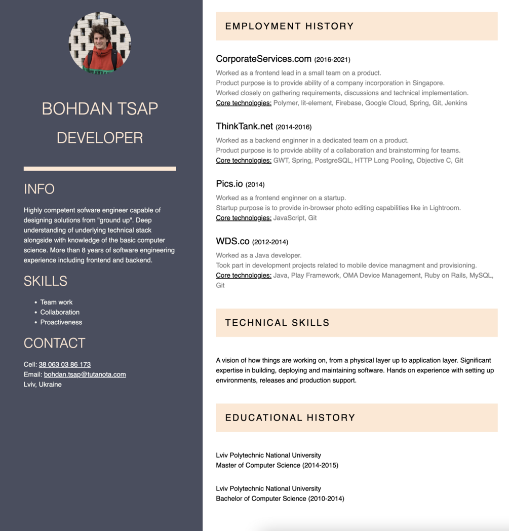 Responsive CV Template