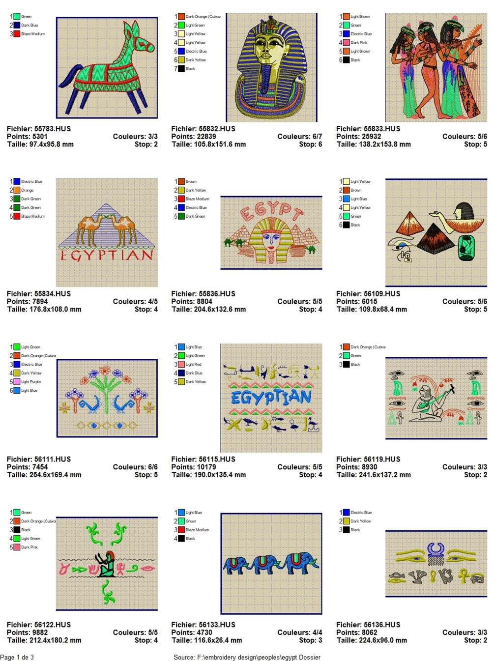 Egypt collection Embroidery designs