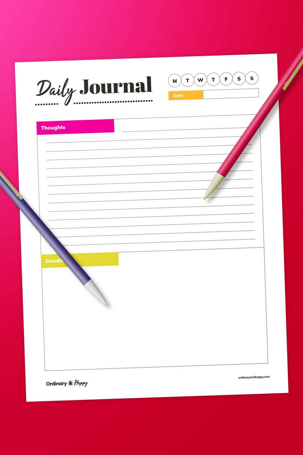 Free Daily Journal Printable