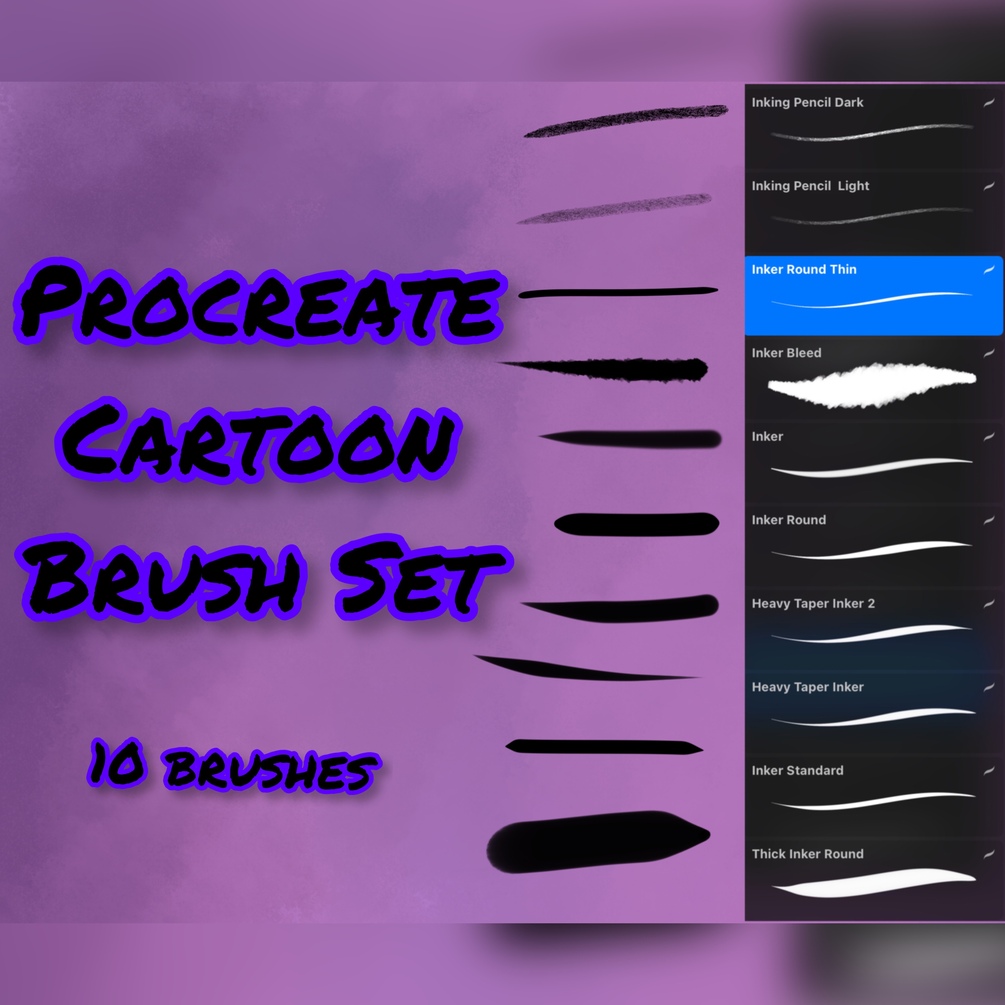 Procreate Cartoon Inking Brush Set
