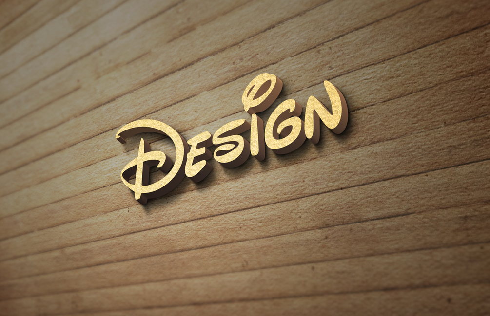 3D wood wall logo mockup
