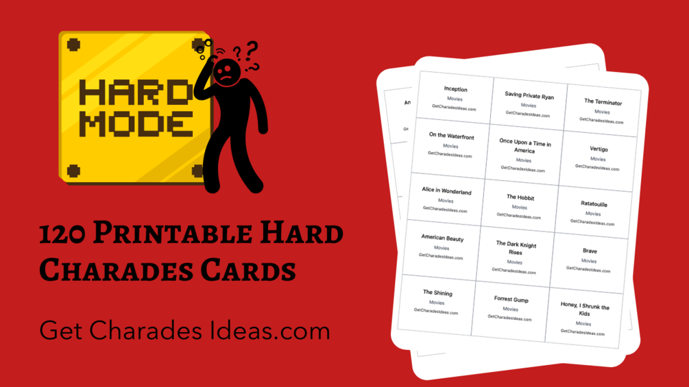 1 Hard Cards For Charades