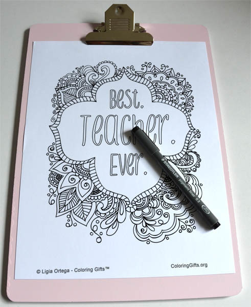 Best Teacher Ever Coloring Page