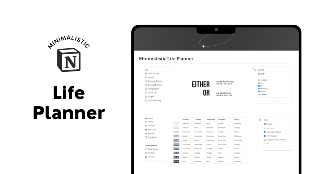 Minimalistic Life Planner