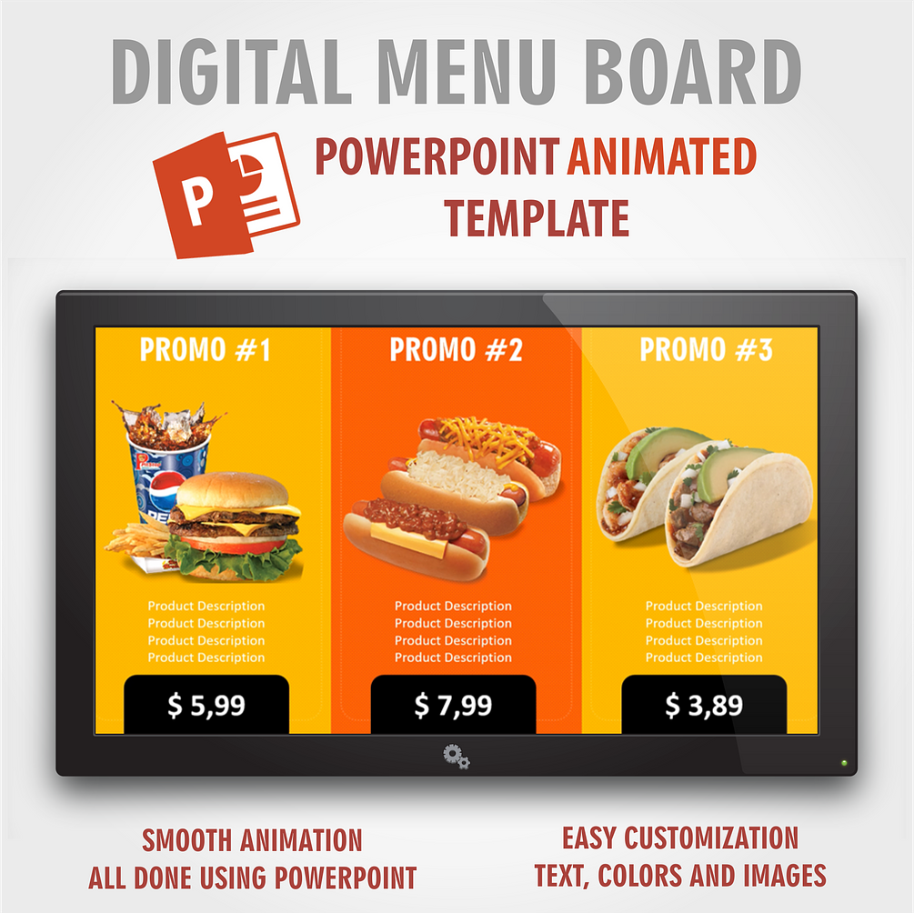 Digital Signage PowerPoint Food Presentation Animated Template 2