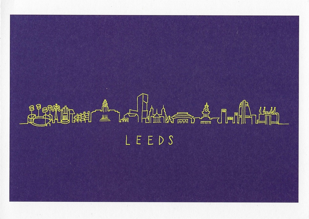Leeds Postcard (Navy)