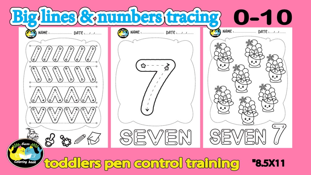 Big numbers tracing for toddlers 010