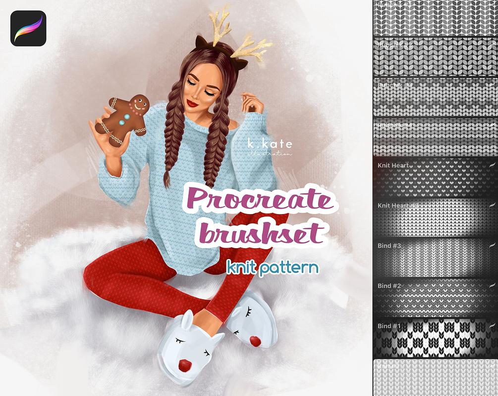 10 KNIT brushes for procreate app