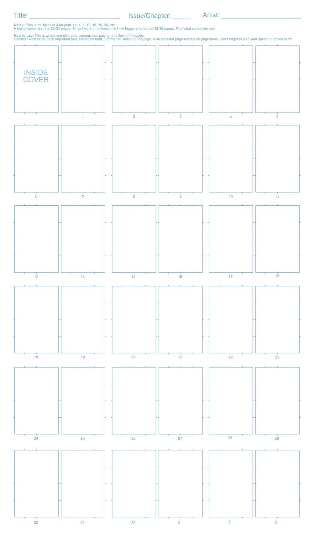 Comic Thumbnail Template for Clip Studio and Photoshop