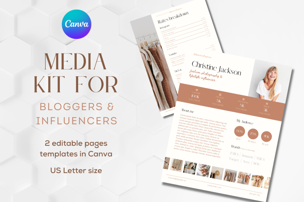 2 Page Media Kit Canva Template