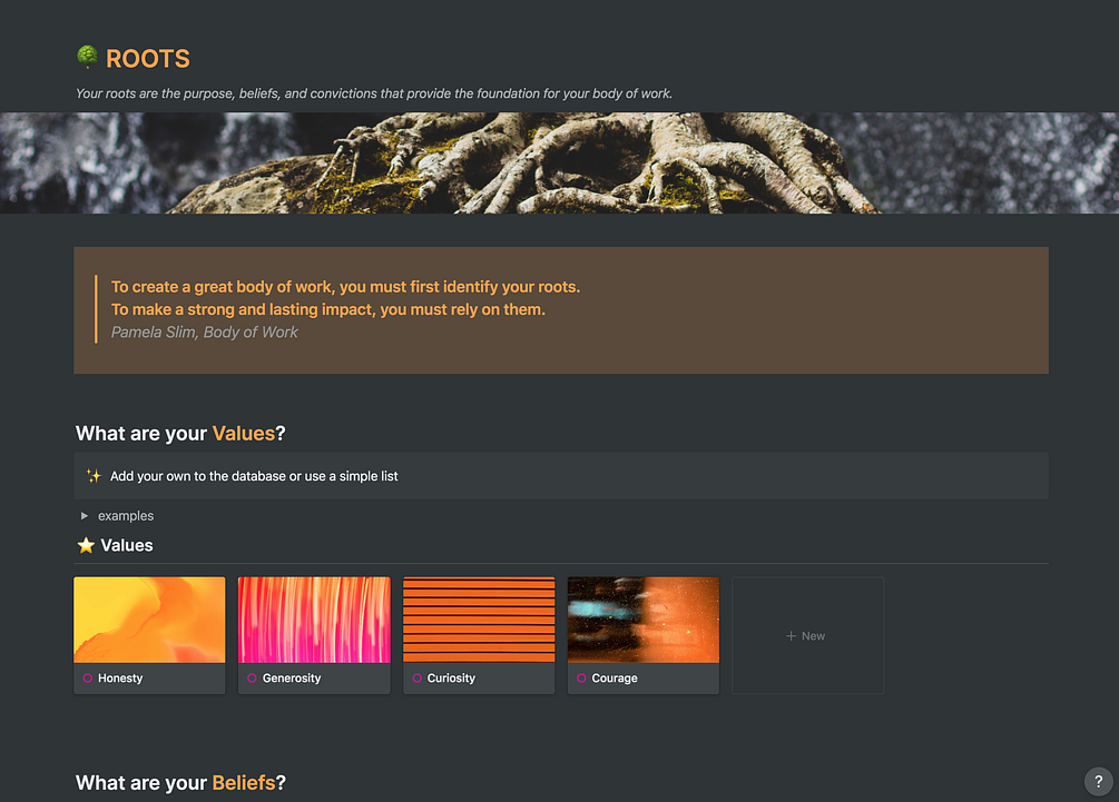Body of Work Workbook