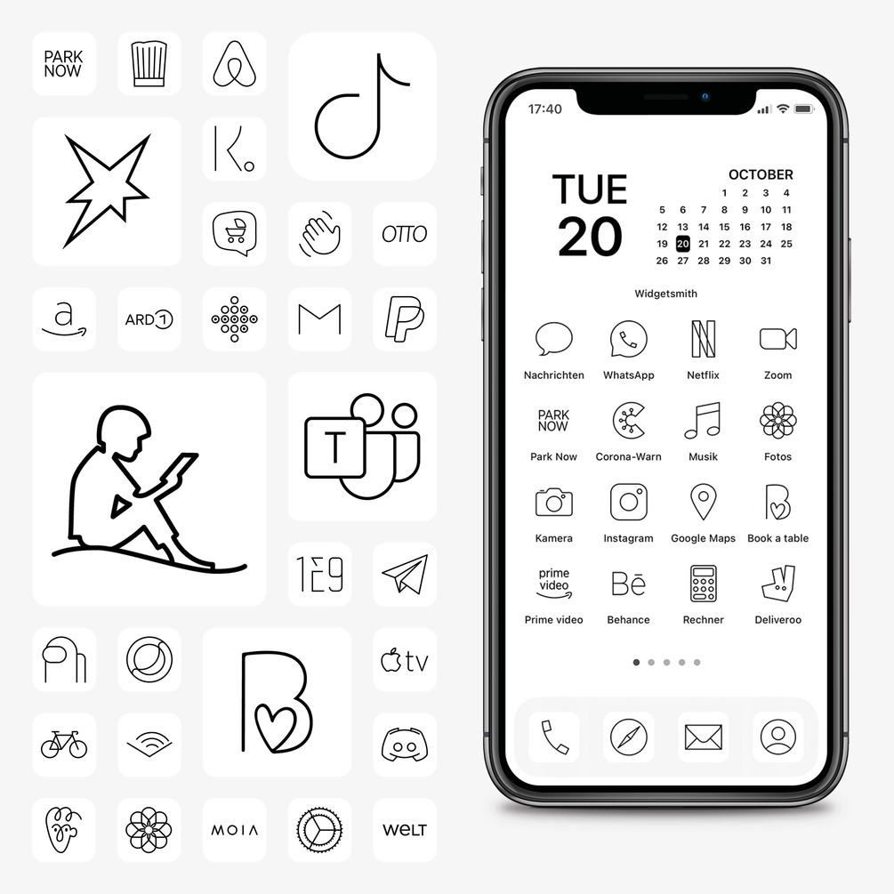 407x icon ios 14 app iphone | minimalist premium app icons + background ...