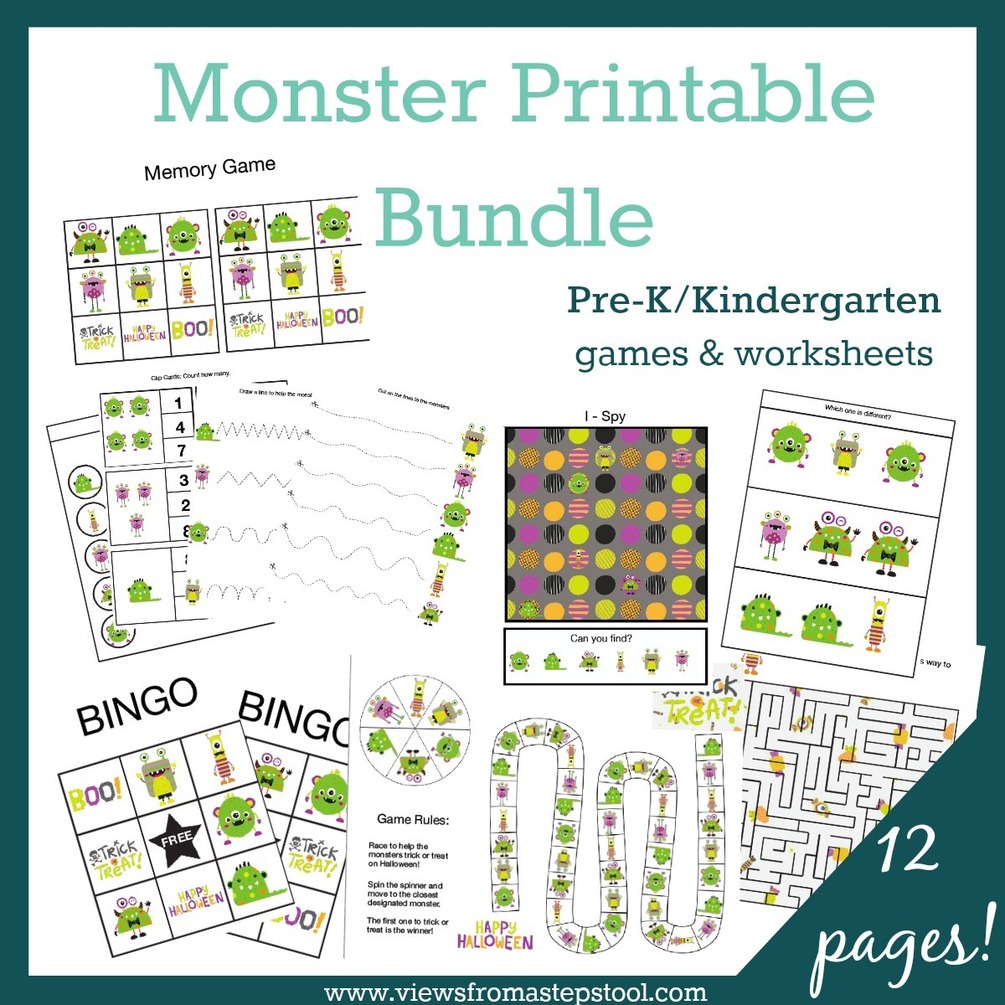 Monster Printable Bundle: Games &amp; Worksheets