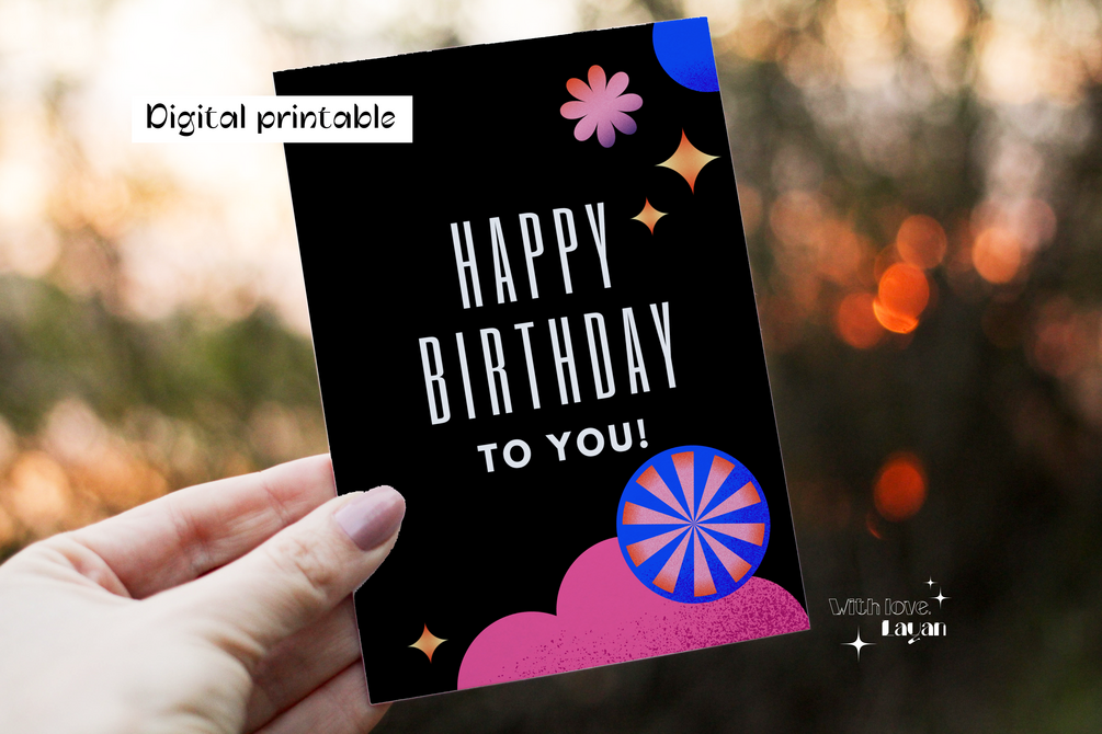 Digital printable Birthday card