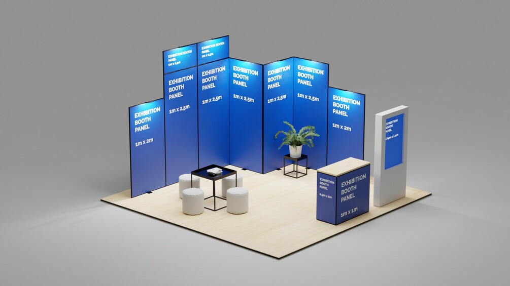 Blender Exhibition Booth Template (5x5 Meters)