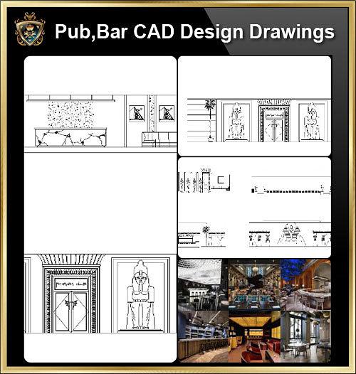 【Pub,Bar,Restaurant CAD elevation Drawings】