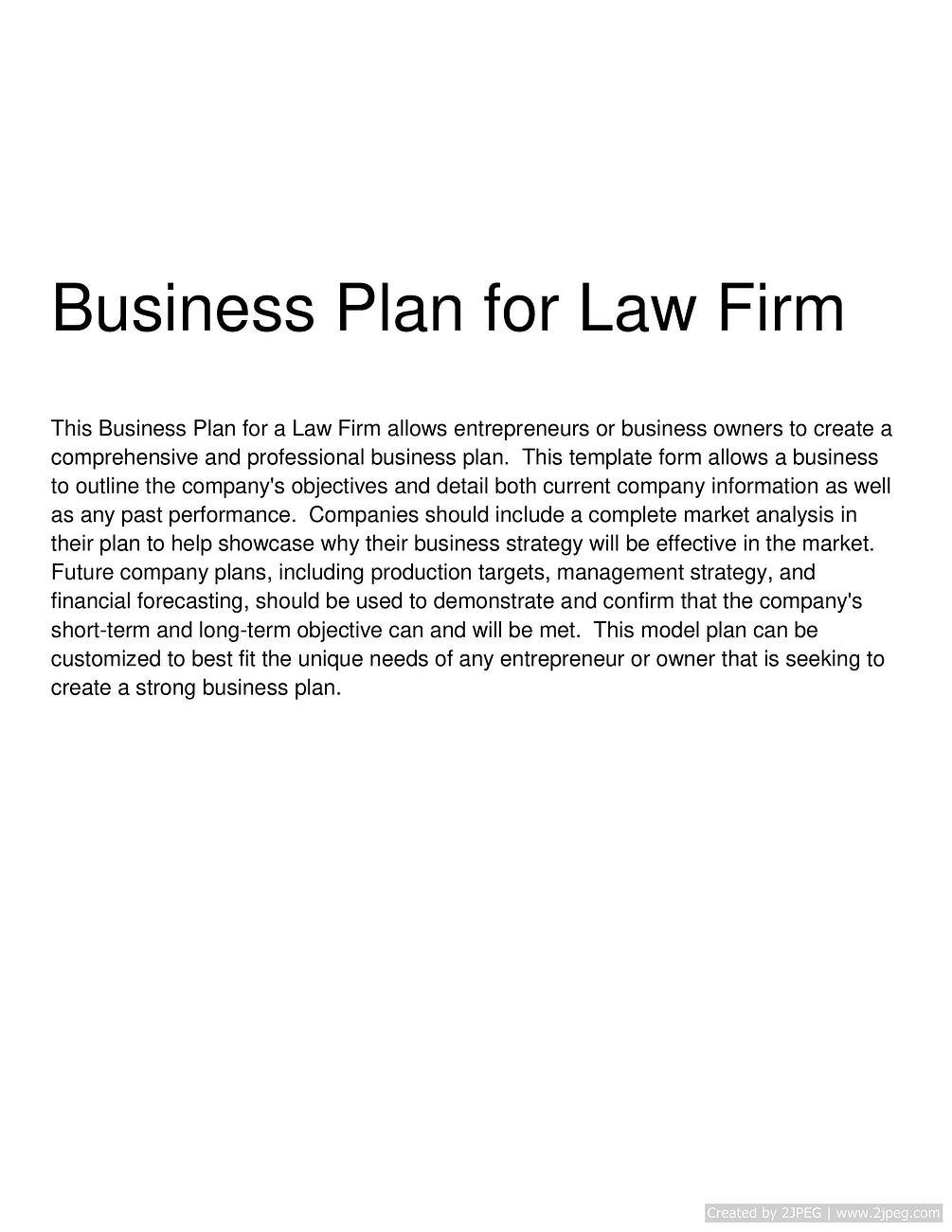 business plan partner law firm