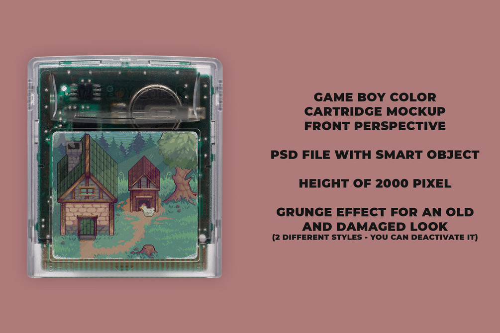 Nintendo Game Boy Color Cartridge Mockup