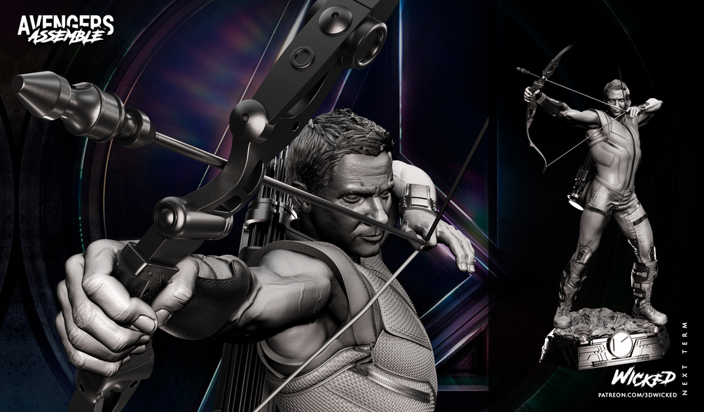 Wicked Marvel Hawkeye (Avengers Diorama) Sculpture Tested and ready