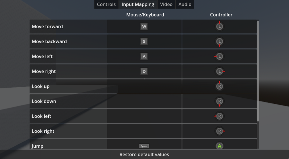 Godot input mapper for mouse keyboard and controller actions