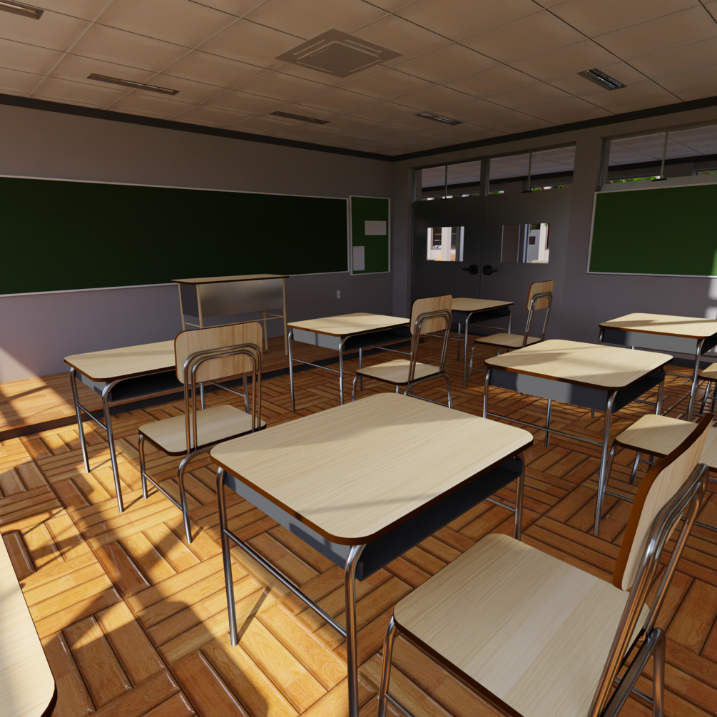 School Blender Scene (FREE)