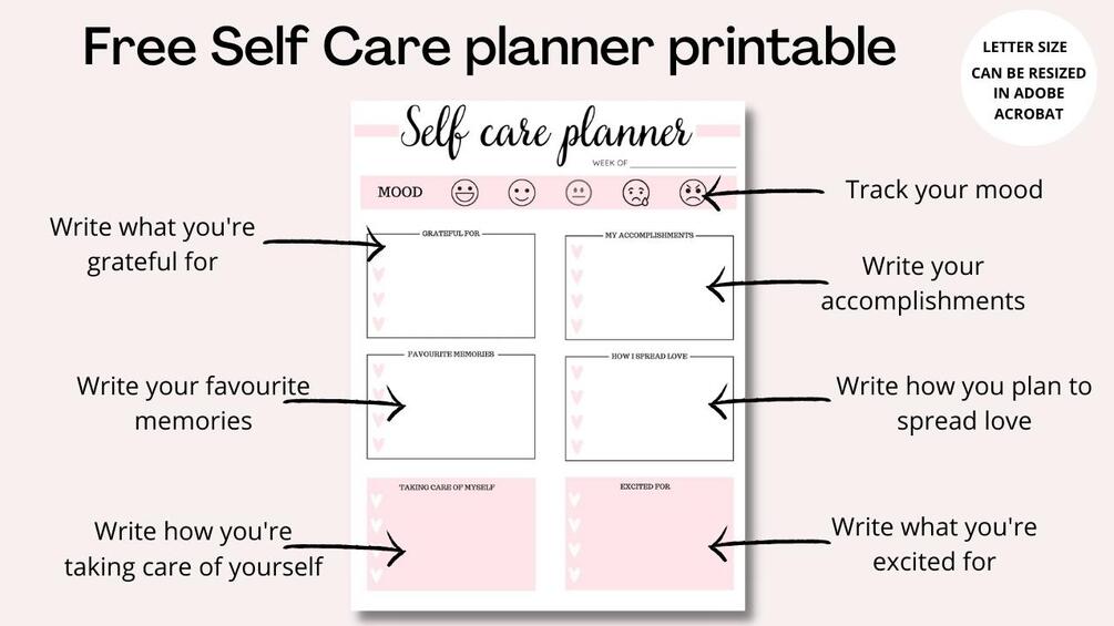 Self Care planner printable