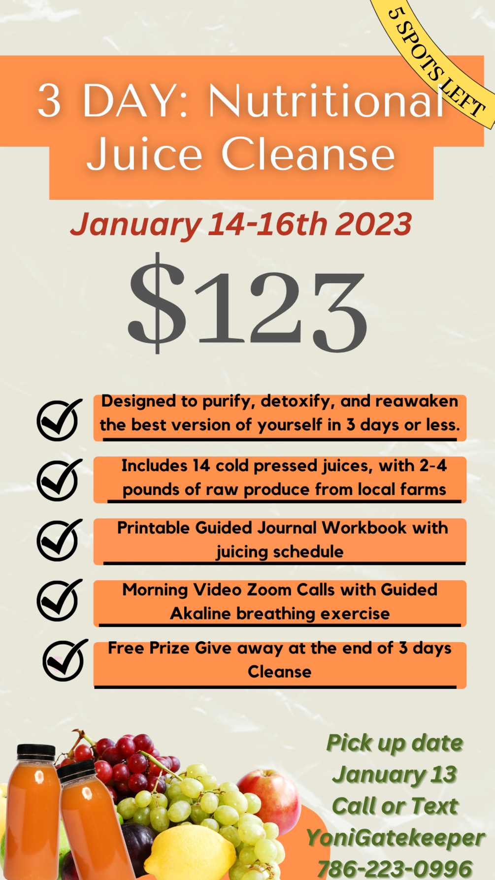 New Year, NEW BLESSINGS! 3 Day JUICE CLEANSE