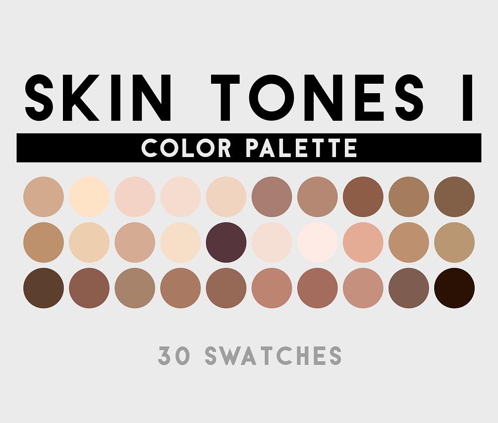 Skin Tones I Color Palette For Procreate, Adobe Photoshop, Adobe ...