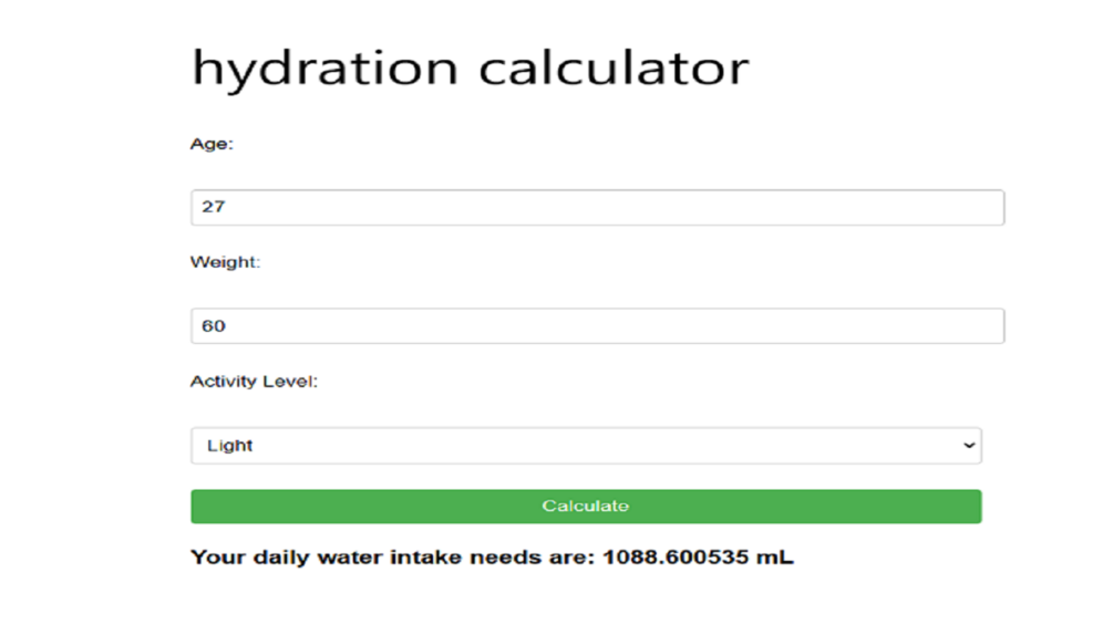 Hydration Calculator