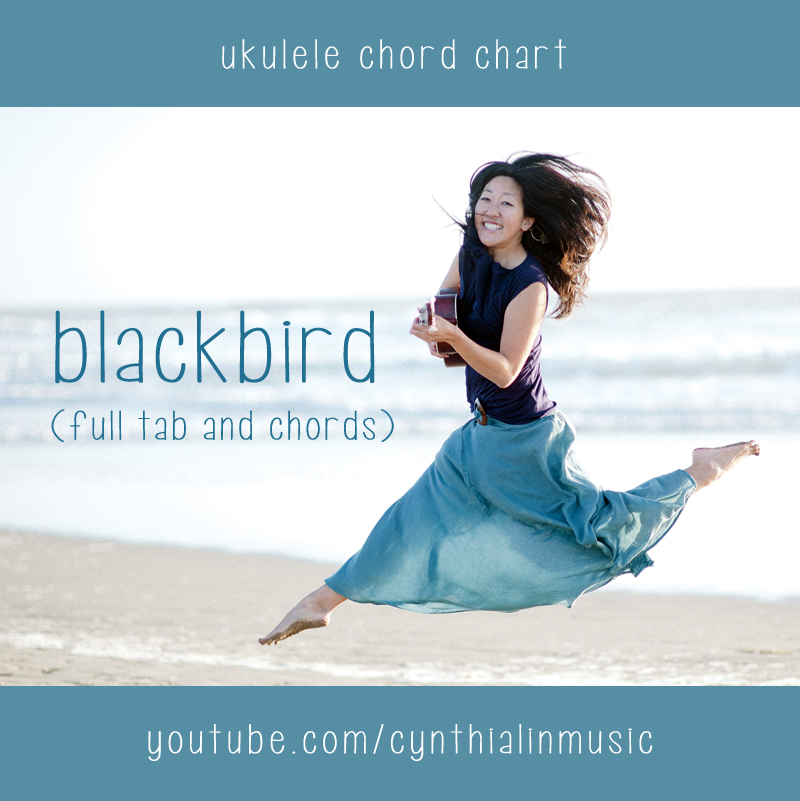 BLACKBIRD full tab and chords Ukulele Chord Chart