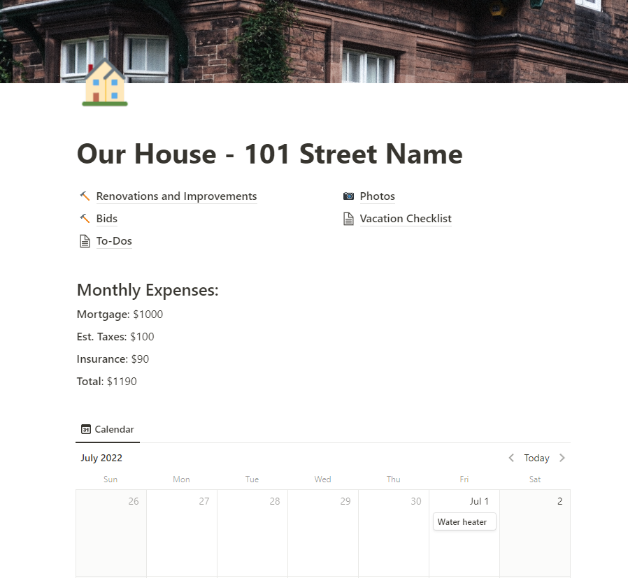 Our House Notion Template [DIGITAL]