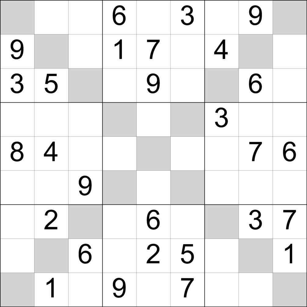 Sudoku x puzzles normal level 1