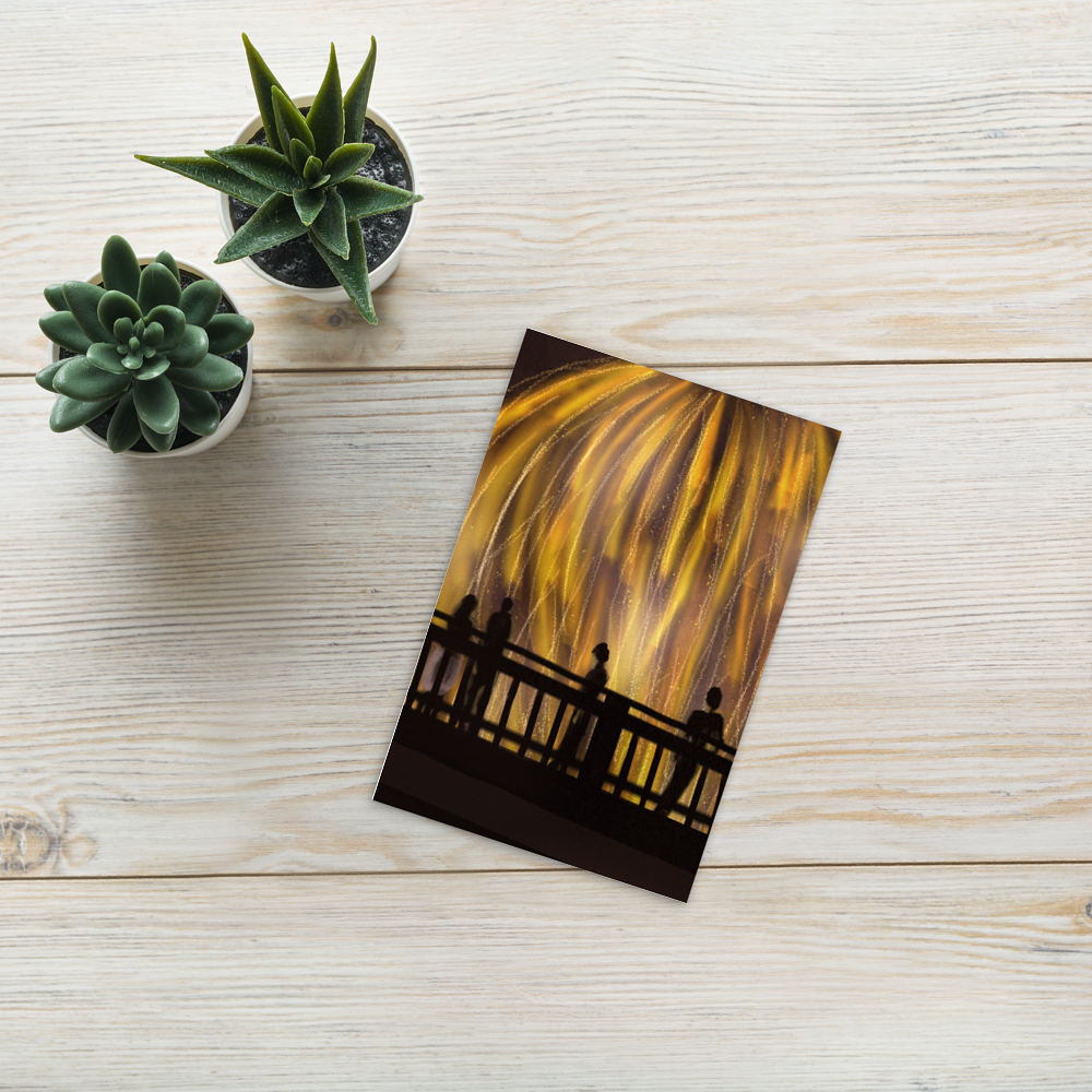 Holidays Fireworks Postcard image mockup