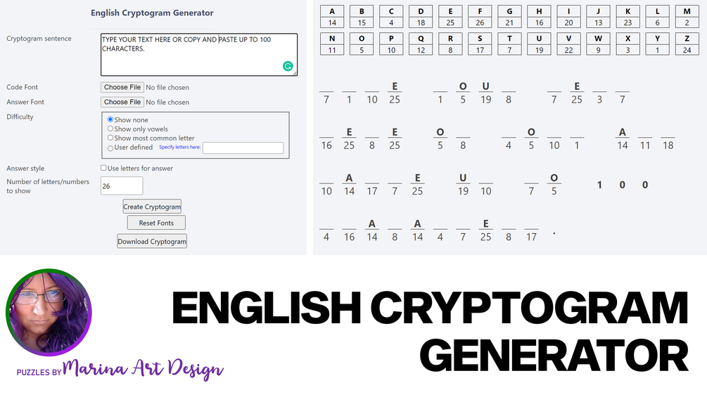 English Cryptogram Generator