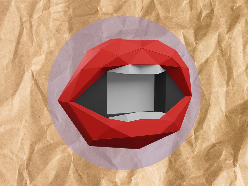 Lips photo frame