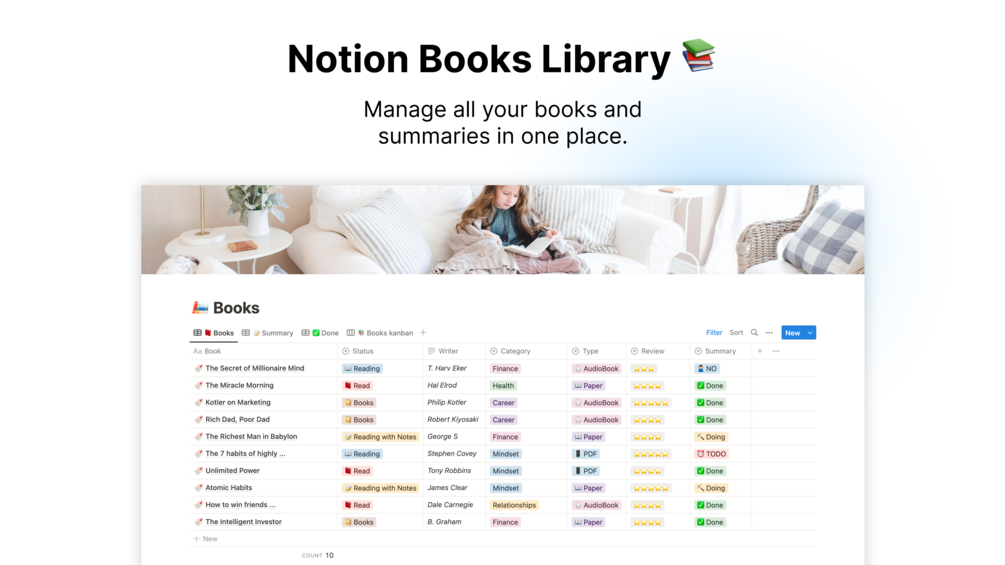 Notion Books Library 📚