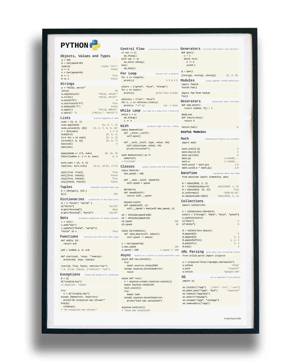 Basics of Python Digital Poster