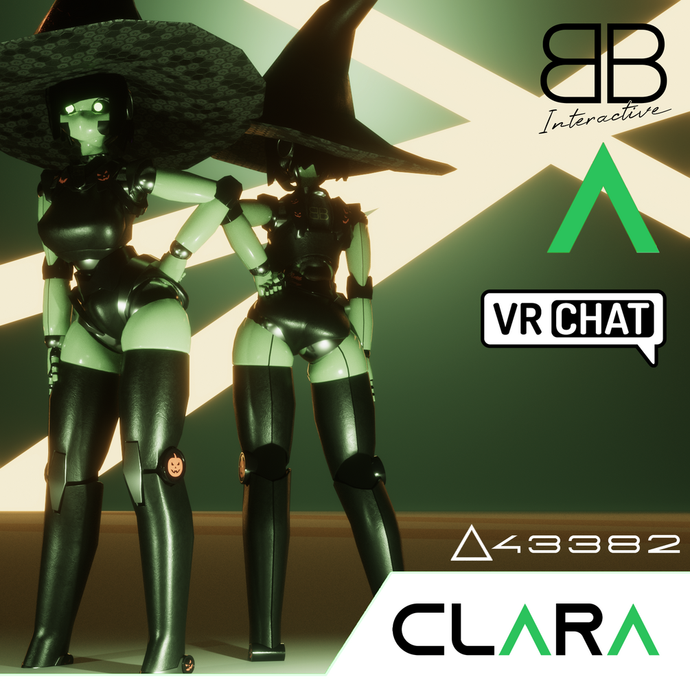  original 3d model clara halloween robot girl vrchat avatar free
