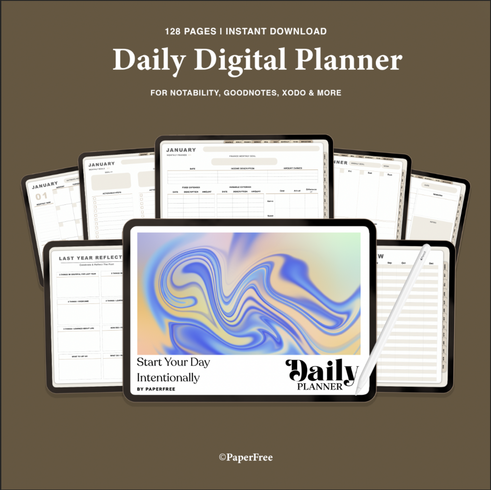 Digital Daily Planner For GoodNotes / Notability / Printables PDF