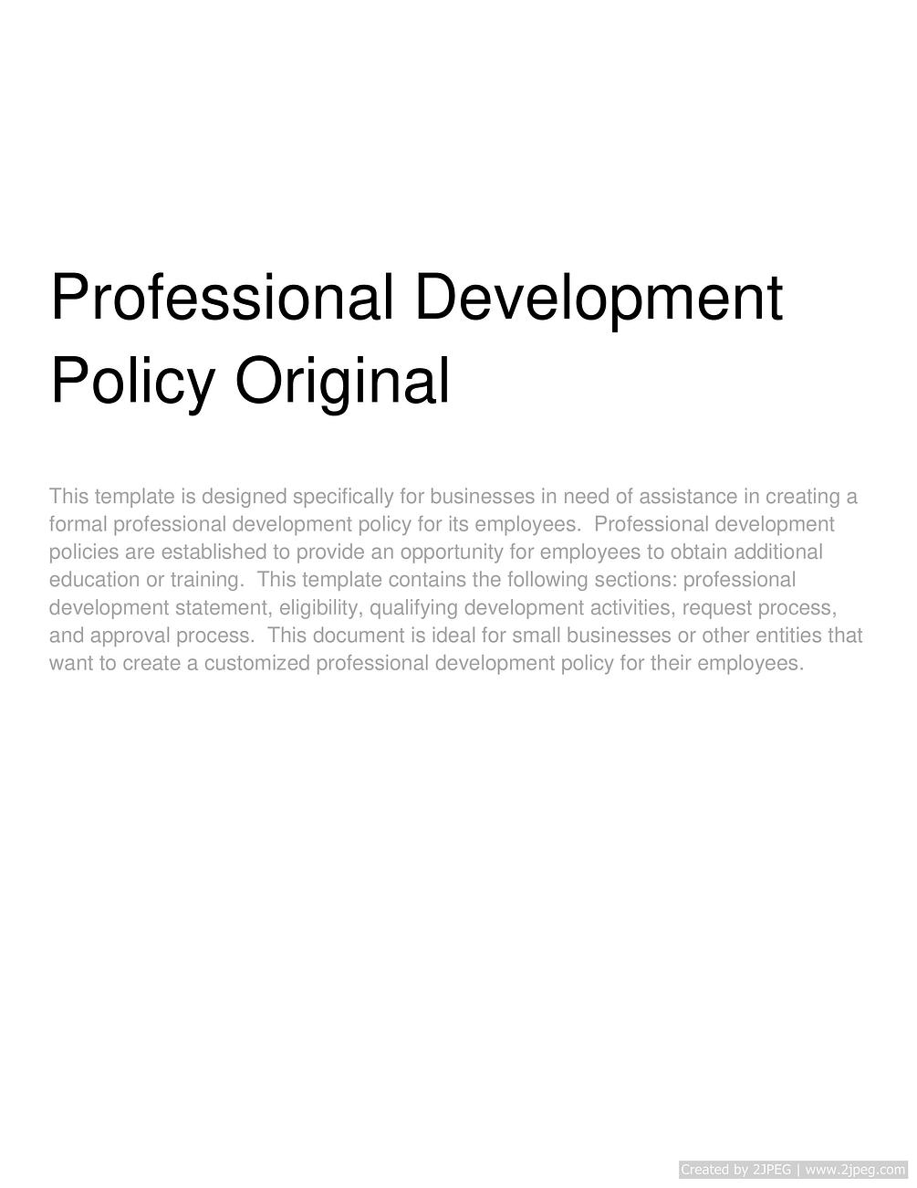 Professional Development Policy Original