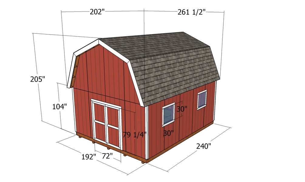 16x20 Gambrel Shed Plans 3962