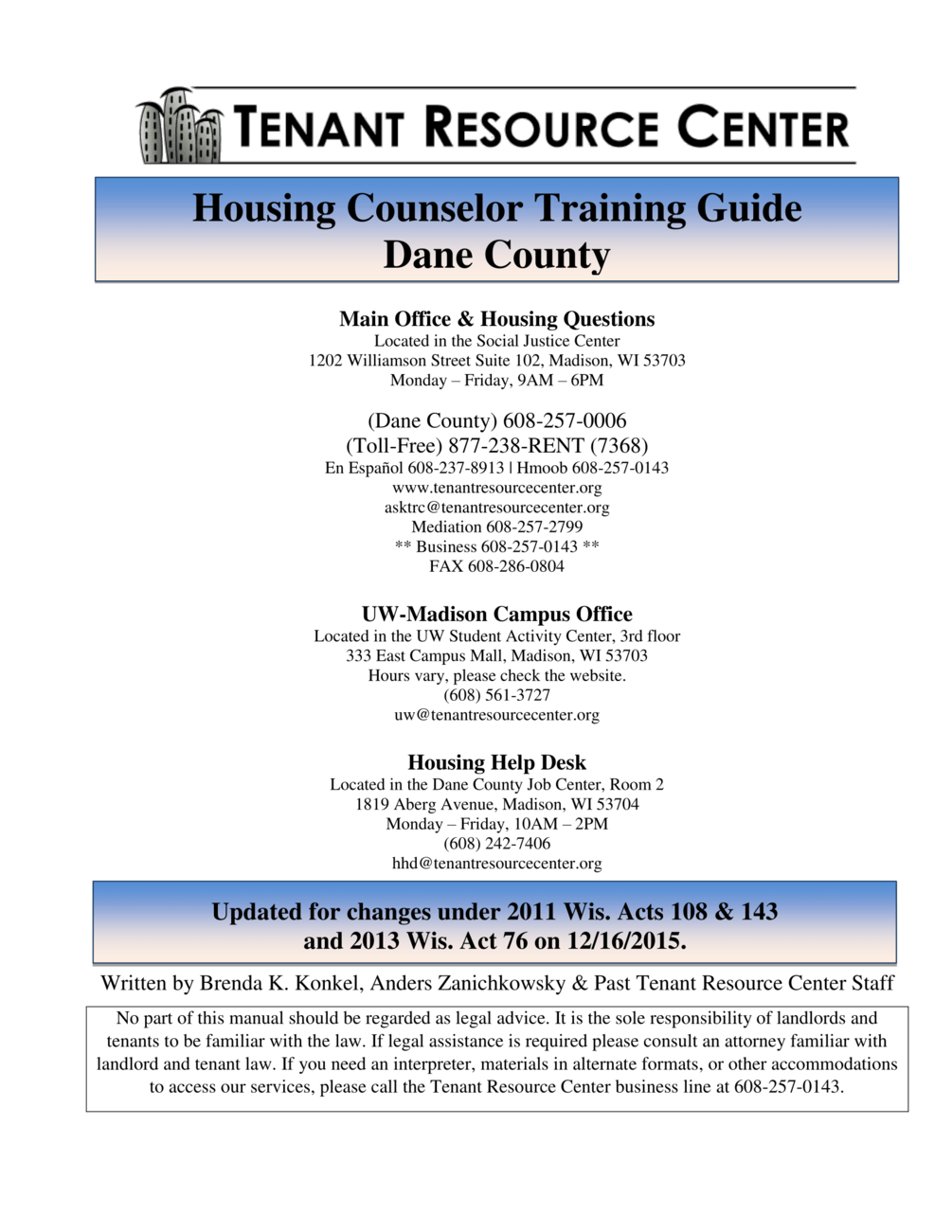 Dane County Housing Counselor Training Guide