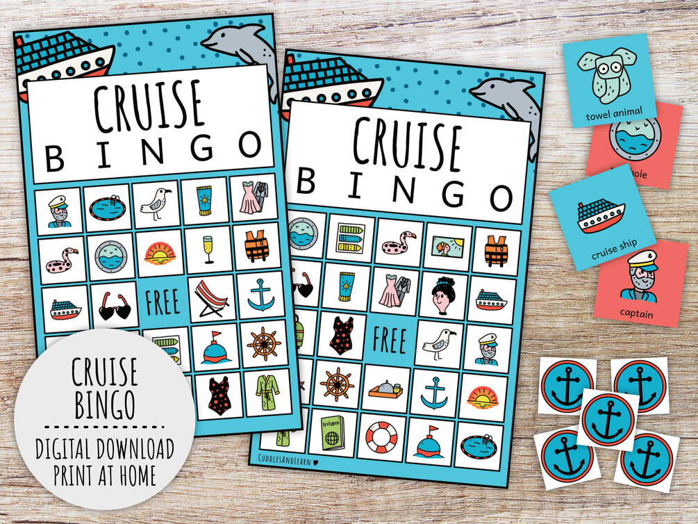 Cruise Trip Bingo Game For Kids, Kids Travel Party Game, Classroom Game ...
