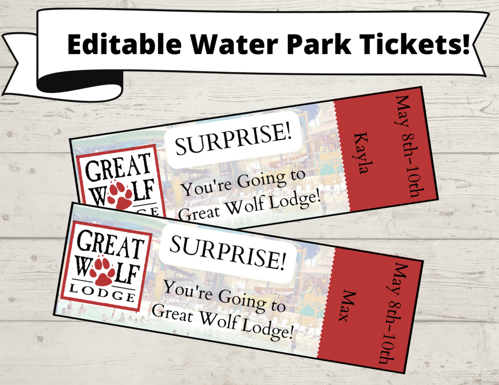 Great Wolf Lodge Surprise Tickets You Edit Canva Template
