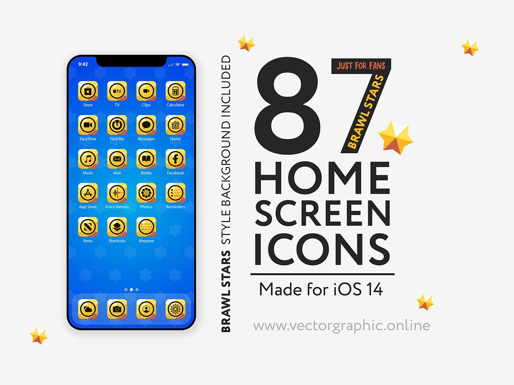 Brawl Stars Ios 14 App Icons Ios 14 Home Screen Brawl Stars Style Icon Pack - brawl stars best ios